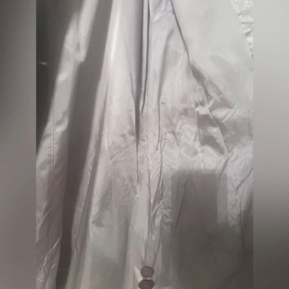 Ellen Tracy Opal Lavender Silver Metallic Trench Coat Size 10 - Picture 6 of 8